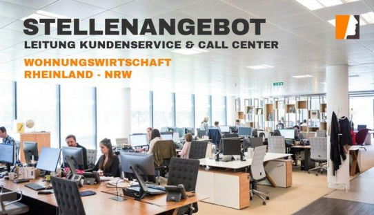 Großes Wohnungsunternehmen in NRW sucht Abteilungsleitung Call-Center Kundenservice