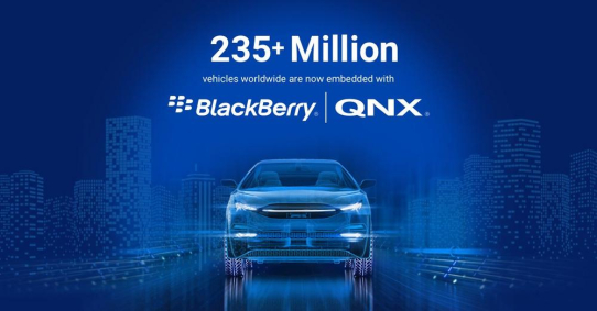 BlackBerry QNX ist in mehr als 235 Millionen Fahrzeugen weltweit integriert