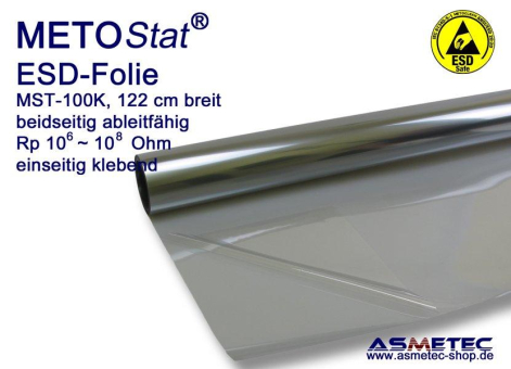 METOSTAT ESD-Folie MST-100 – Nicht klebende und selbstklebende Polyesterfolie mit Ableitfähigkeit