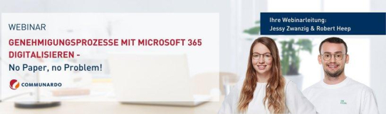 Webinar: Genehmigungsprozesse mit Microsoft 365 digitalisieren - No Paper, no Problem! (Webinar | Online)
