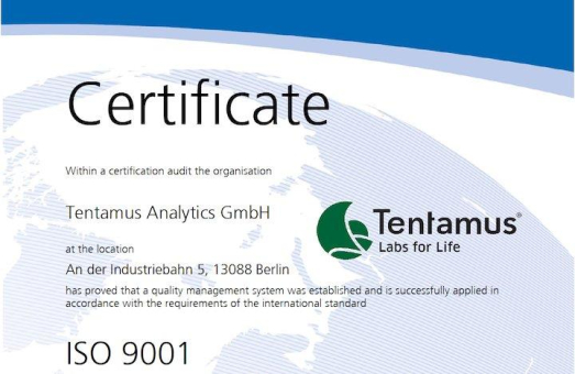Die IT-Abteilung der Tentamus ist jetzt ISO 9001-zertifiziert!