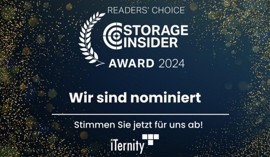 iTernity GmbH auch 2024 wieder unter den Nominierten für den Readers' Choice Award von Storage-Insider
