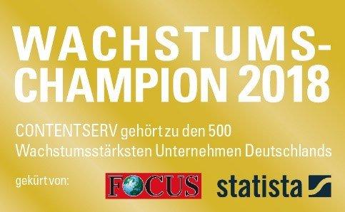 CONTENTSERV ist Wachstumschampion 2018