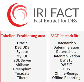 ❌ Schnellste Datenerfassung ❌ Parallele Extraktion aus bspw. Oracle und DB2 in Flat-Files beschleunigen BI/DW-, Migration und Archivierung ❗