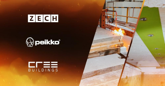Peikko und ZECH erhalten eine Brandschutzklassifizierung für ihr Deckensystem mit DELTABEAM® und CREE