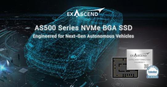 Exascend präsentiert neue robuste AS500 BGA-SSD für autonome Fahrzeuge der nächsten Generation