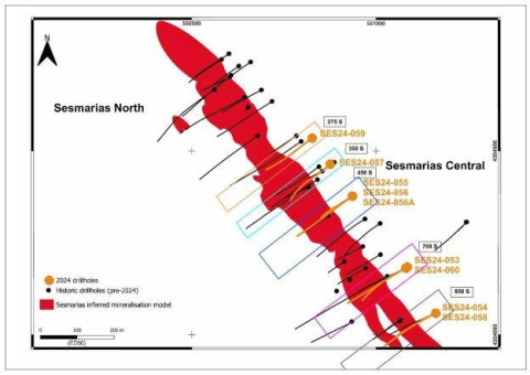 Avrupa Minerals meldet die Ergebnisse der Bohrungen im Jahr 2024 und gibt Beibehaltung von 100 % des Cu-Zn-VMS-Projekts Sesmarias bekannt