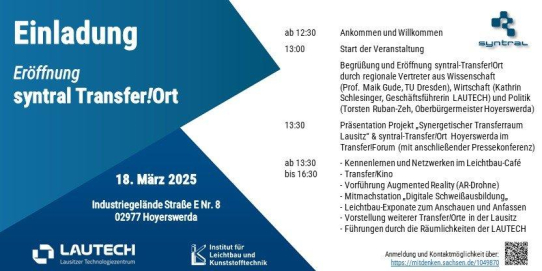 Innovationsschub für die Lausitz: Erster syntral Transfer!Ort startet