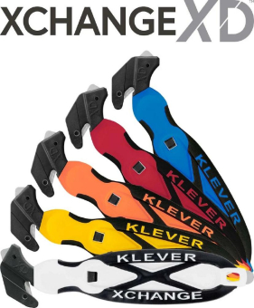 Schneidet Kartonage einfach, effizient und sicher: Der neue KLEVER XChange XD in Weiß