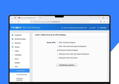 Intra2net Security Gateway 7 jetzt mit WireGuard VPN
