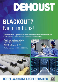 Ausreichend Brennstoffvorrat für Netzersatzanlagen
