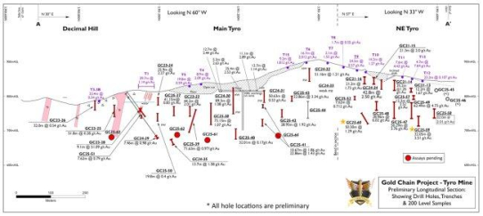 West Point Gold bohrt 32,05 m mit 3,51 g/t Au, einschließlich 9,14 m mit 10,45 g/t Au und erweitert die Mineralisierungszone in Northeast Tyro