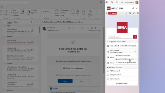 Archivsystem EMA mit neuem Outlook Add-In