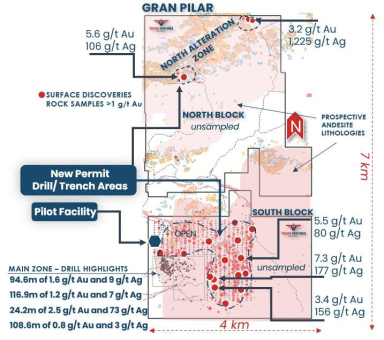Tocvan erhält Genehmigung für sämtliche Bohr- und Abbautätigkeiten auf dem Gold-Silber-Projekt Gran Pilar und treibt die Erschließung der Pilotmine voran