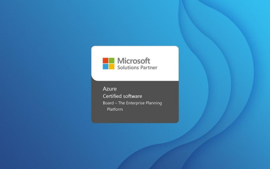 Board erhält Microsoft Solutions Partner-Auszeichnung mit Azure Certified Software für seine Enterprise Planning Platform