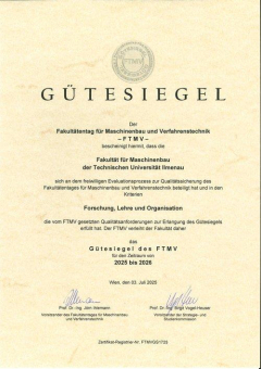 TU Ilmenau erhält Gütesiegel für Maschinenbau und Verfahrenstechnik