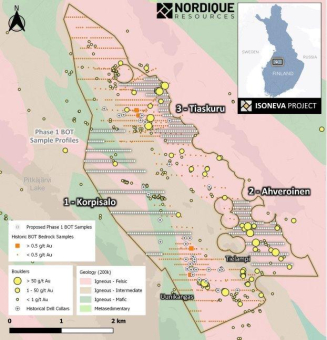 Nordique Resources startet Base-of-Till-Bohrprogramm auf dem Goldprojekt Isoneva in Finnland