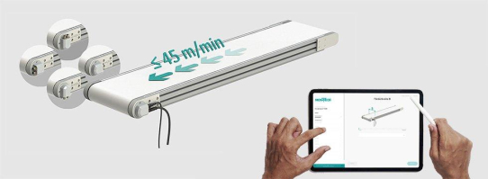 Verbesserte und neue Antriebseinheiten für das Förderband TB40 von Montech