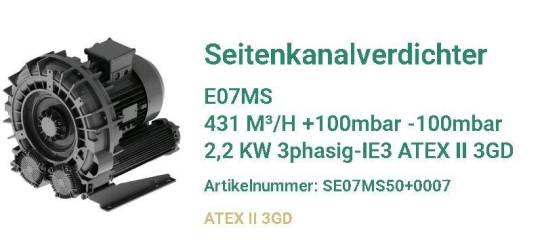Effektive Dampfabsaugung in ATEX-Zonen – Seitenkanalverdichter E07MS für Labor- und Technikräume
