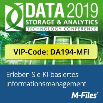 M-Files zeigt KI-basiertes Dokumentenmanagement auf der DATA Storage & Analytics 2019