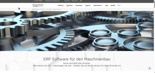 BAUMANN Software - Das ERP für den Maschinenbau im Mittelstand