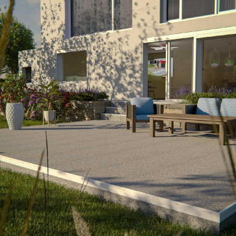 Winterfest sanieren: RENOfloor Steinteppich für Balkon, Terrasse & Außentreppe – rutschhemmend, pflegeleicht, langlebig