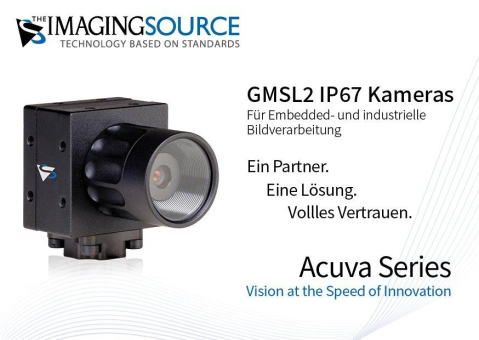 The Imaging Source präsentiert neue Acuva-Serie: GMSL2-Kameras für Embedded-Vision-Anwendungen
