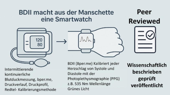 BDII macht aus der Manschette eine Smartwatch: Neue Logik für kontinuierliche Blutdruckmessung