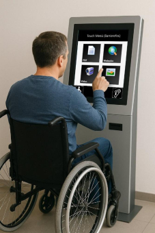 Digital Signage Software „FrontFace“ bietet jetzt auch Unterstützung für Barrierefreiheit von Touch-Menüs und Kiosksystemen