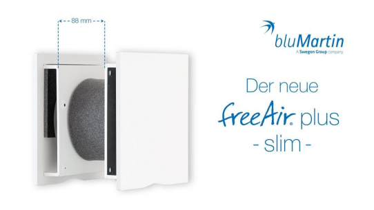 Neu: freeAir plus slim – Lüftungslösung für schlanke Wandstärken