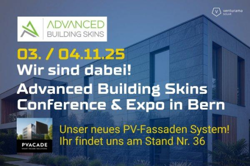 Premiere für PVACADE: venturama Solar zeigt neue PV-Fassade auf der Advanced Building Skins 2025