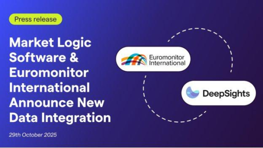 Market Logic Software und Euromonitor International melden neue Datenintegration von DeepSights(TM) zur Verbesserung KI-gestützter Insights für Kunden