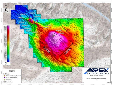 Apex Critical Metals bestätigt bedeutende magnetische Anomalie auf dem Projekt Cap in British Columbia