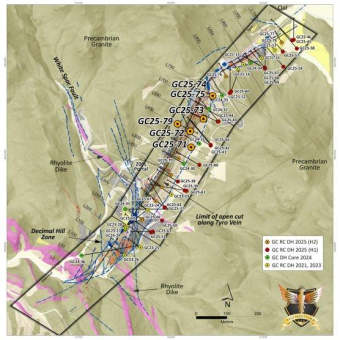 West Point Gold durchteuft bei Bohrungen im Erzgang Tyro Main auf 80,8 m 1,23 g/t Au, auf 53,4 m 1,44 g/t Au und auf 28,9 m 2,65 g/t Au