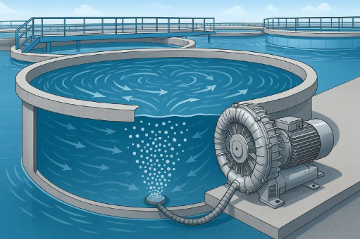 Zuverlässige Belüftung in der Wasseraufbereitung mit dem Seitenkanalverdichter e07MD–3–3ph–IE3