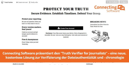 Connecting Software präsentiert den „Truth Verifier for Journalists“