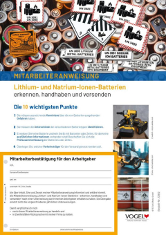 Neue Auflage Mitarbeiteranweisung Lithium- und Natrium-Ionen-Batterien