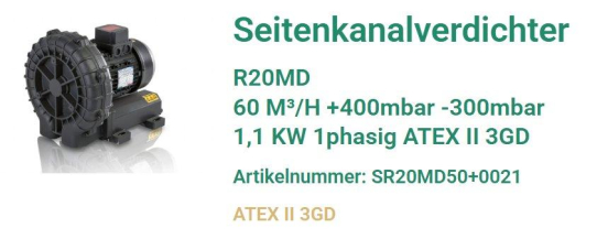 Effiziente Gasförderung für Biogasfackeln – Seitenkanalverdichter R20MD