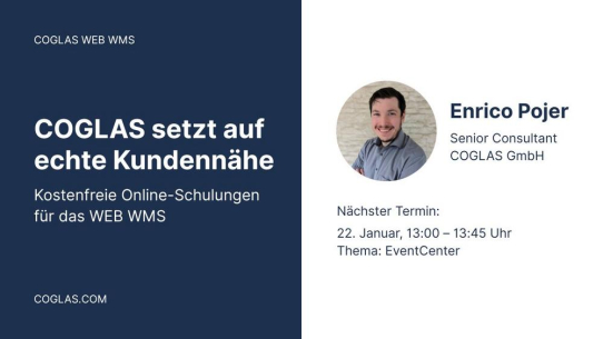 COGLAS setzt auf echte Kundennähe: Ab 2026 kostenfreie Online-Schulungen für das WEB WMS