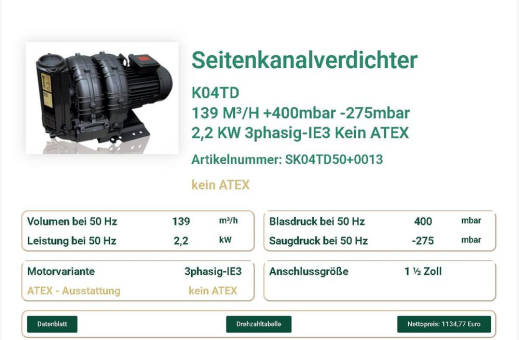 Effiziente Luftförderung für Abwasser- und Schlammreinigung: FPZ Seitenkanalverdichter K04TD