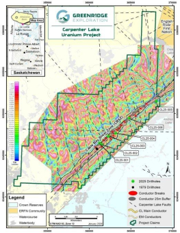 Greenridge Exploration gibt Ergebnisse der Sommerbohrungen 2025 auf dem Uranprojekt Carpenter Lake im Athabasca-Becken bekannt