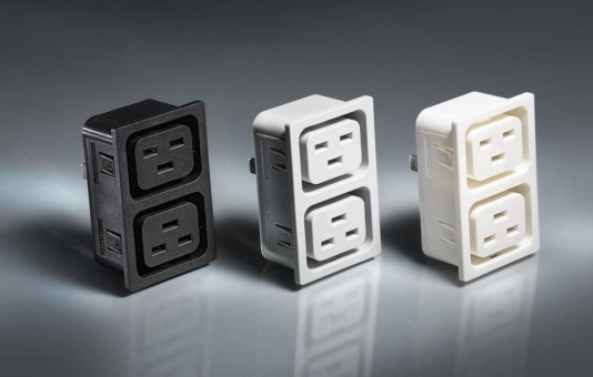 4770: 2-fach Gerätesteckdosenleiste 16 A für Snap-In-Montage