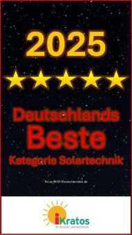 Beste Solartechnik von iKratos – von „Deutschlands Beste“
