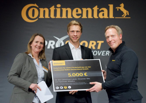 Continental fördert Deaflympics-Starter Alexander Bley von Hannover Athletics einmalig mit 5.000 EUR