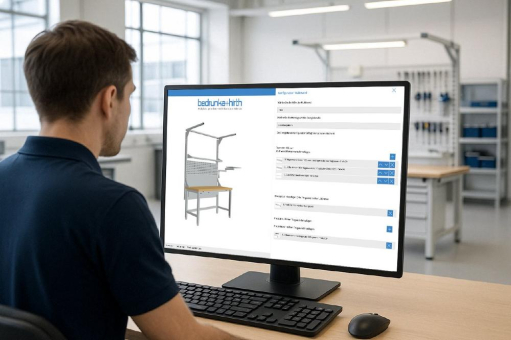 Digital, präzise, effizient: Der Online-Konfigurator für ergonomische Arbeitsplatzsysteme