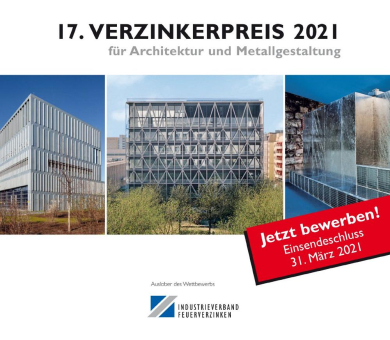 Verzinkerpreis für Architektur und Metallgestaltung - Countdown läuft