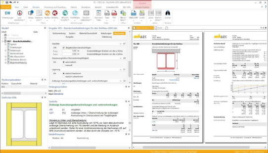 Modul S855.de - Die erste Statik-Software, die Brandschutz durch Feuerverzinken kann