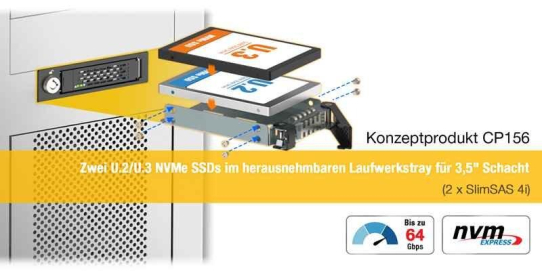 Zwei SSDs, ein Laufwerkstray – Entwickelt für Reihenfolgeintegrität
