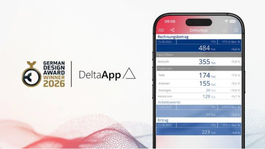 German Design Award 2026: DeltaApp von Bissantz für herausragende UX in Business Intelligence ausgezeichnet