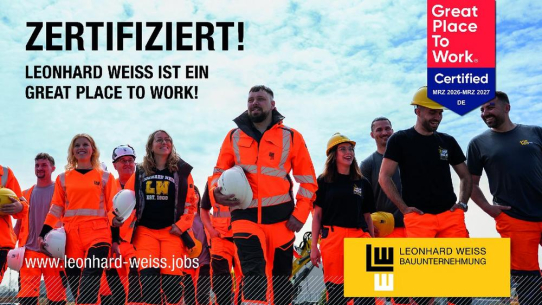 LEONHARD WEISS erhält „Great Place To Work®“-Zertifizierung 2026